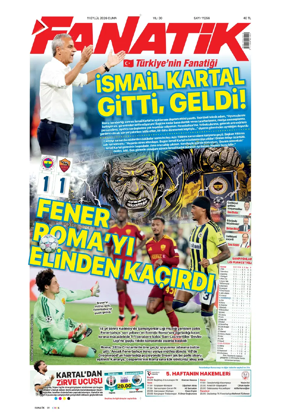 "İsmail Kartal gitti, geldi" | Sporun manşetleri - 27