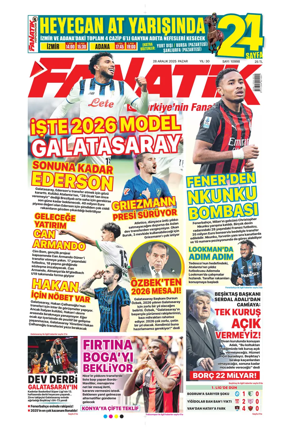 "Fenerbahçe'ye Szymanski piyangosu: Kabul ettiler" | Sporun manşetleri - 31 "Fenerbahçe'ye Szymanski piyangosu: Kabul ettiler" | Sporun manşetleri - 31