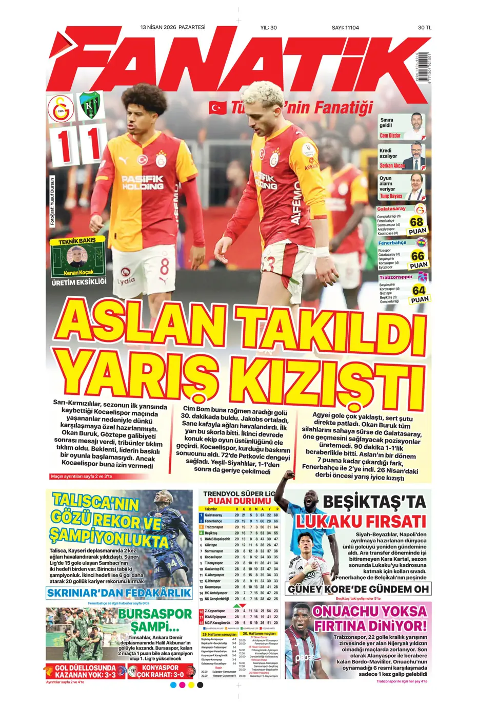 "Aslan krize girdi" | Sporun manşetleri - 39