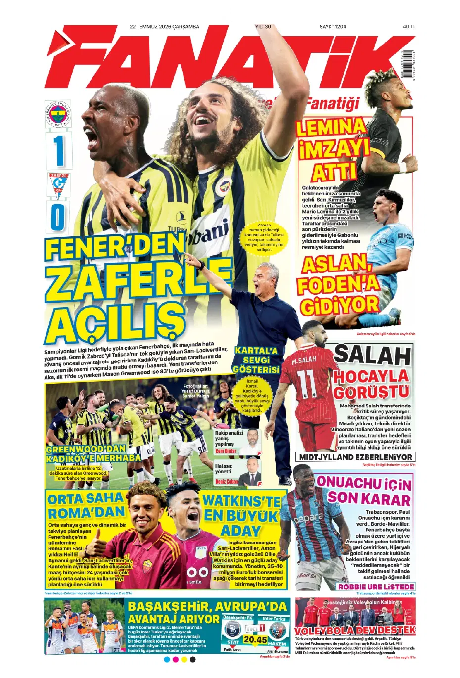 Ollie Watkins Fenerbahçe'ye geliyor | Sporun manşetleri - 23 Ollie Watkins Fenerbahçe'ye geliyor | Sporun manşetleri - 23