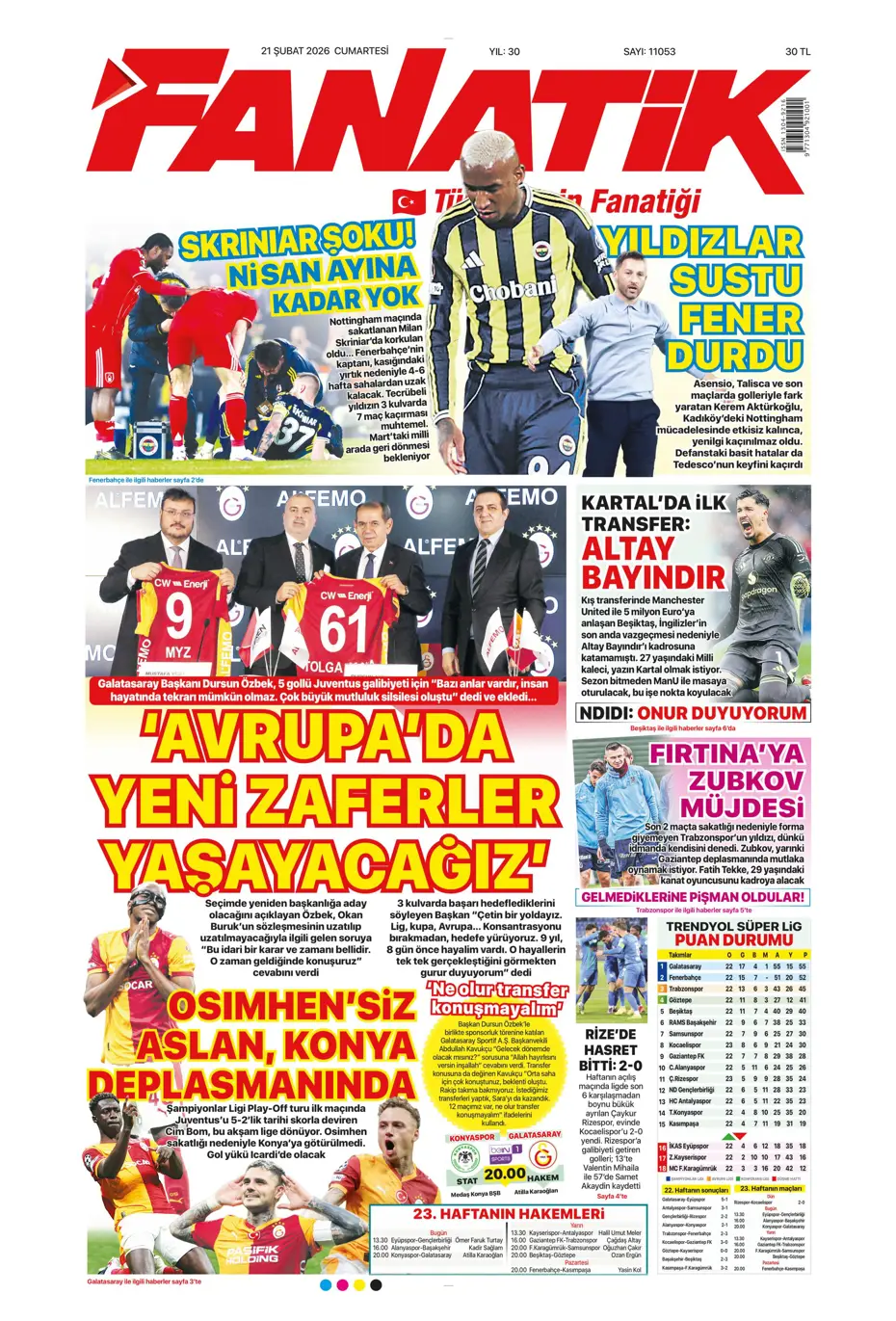 "İlk transfer Altay Bayındır" | Sporun manşetleri - 39