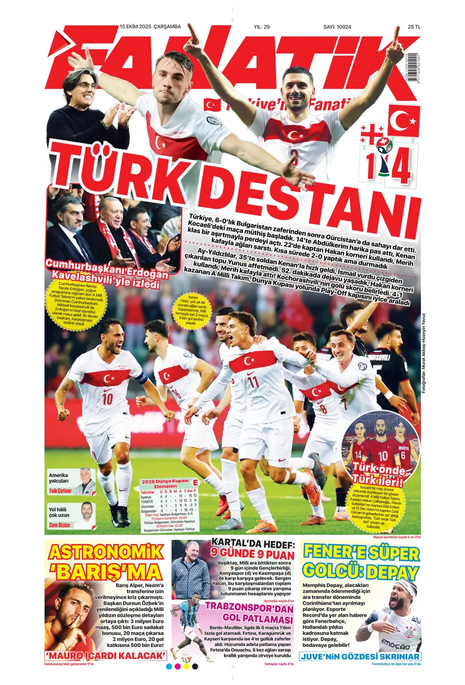 "Gürcistan'a dünyayı dar ettik" | Sporun manşetleri - 33