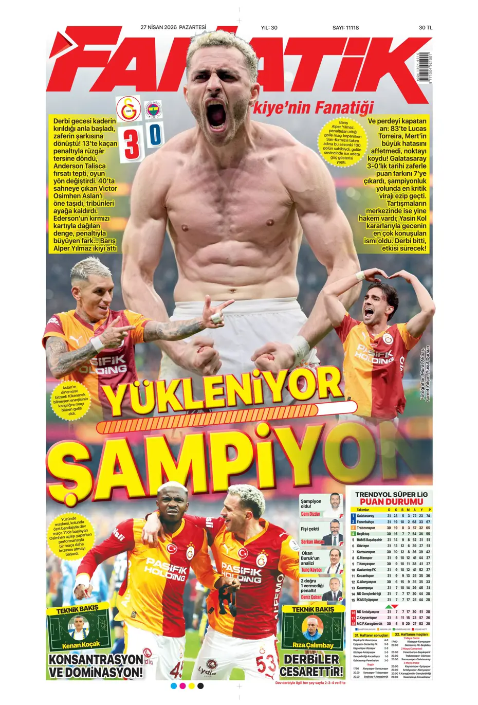 "Aslan Fener'i 7 bitirdi" | Sporun manşetleri - 42 "Aslan Fener'i 7 bitirdi" | Sporun manşetleri - 42