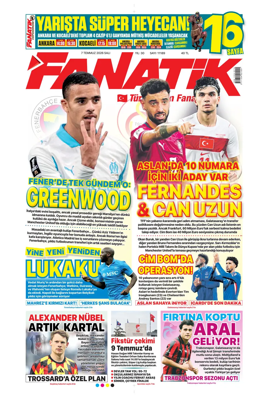 "Ve Greenwood, Fenerbahçe'de" | Sporun manşetleri - 25