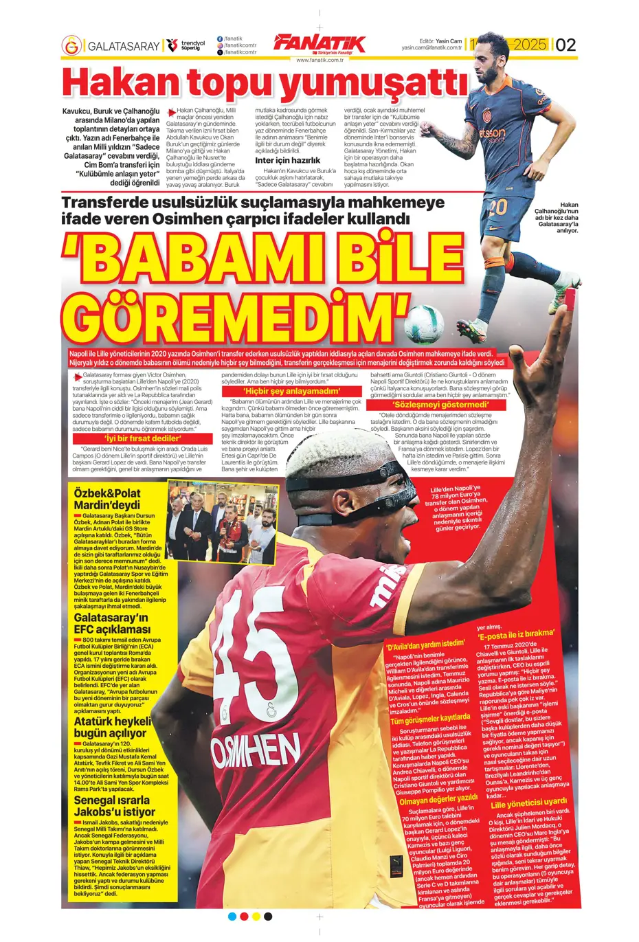 "Sadettin Saran ilk transferini milli yıldızla yapıyor" | Sporun manşetleri - 30