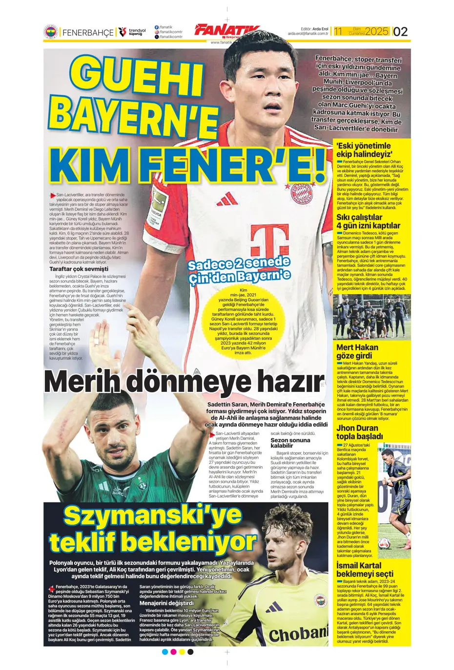 "Sergen Yalçın'ın yeni hedefi Çağlar Söyüncü" | Sporun manşetleri - 38