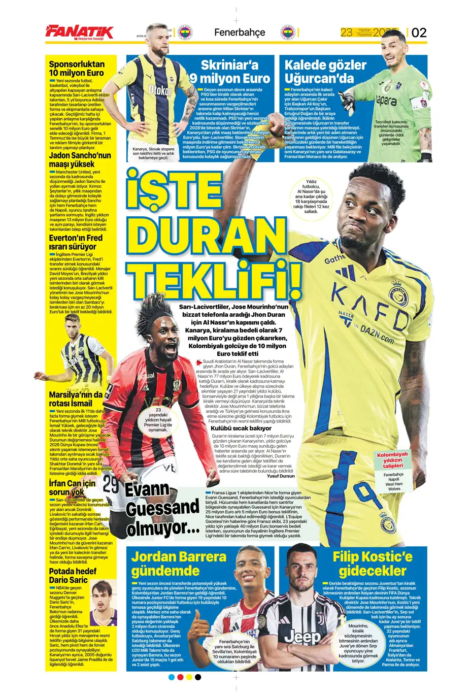 "Fenerbahçe'den Jadon Sancho bombası" | Sporun manşetleri - 31