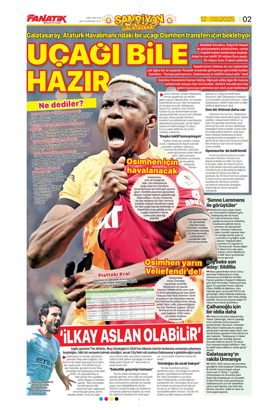 "Asensio ve Skriniar birlikte geliyor" | Sporun manşetleri - 29