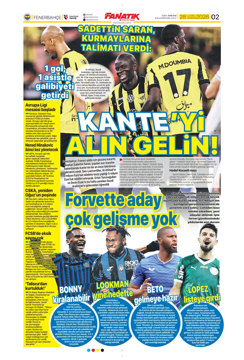 "Jose Mourinho Fenerbahçe'den bomba transfer yapıyor" | Sporun manşetleri - 19