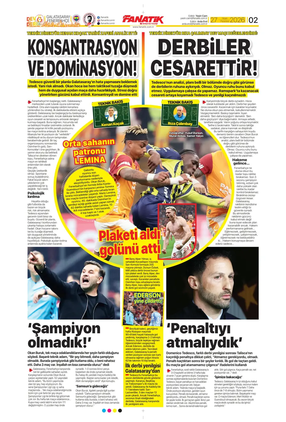 "Aslan Fener'i 7 bitirdi" | Sporun manşetleri - 40 "Aslan Fener'i 7 bitirdi" | Sporun manşetleri - 40