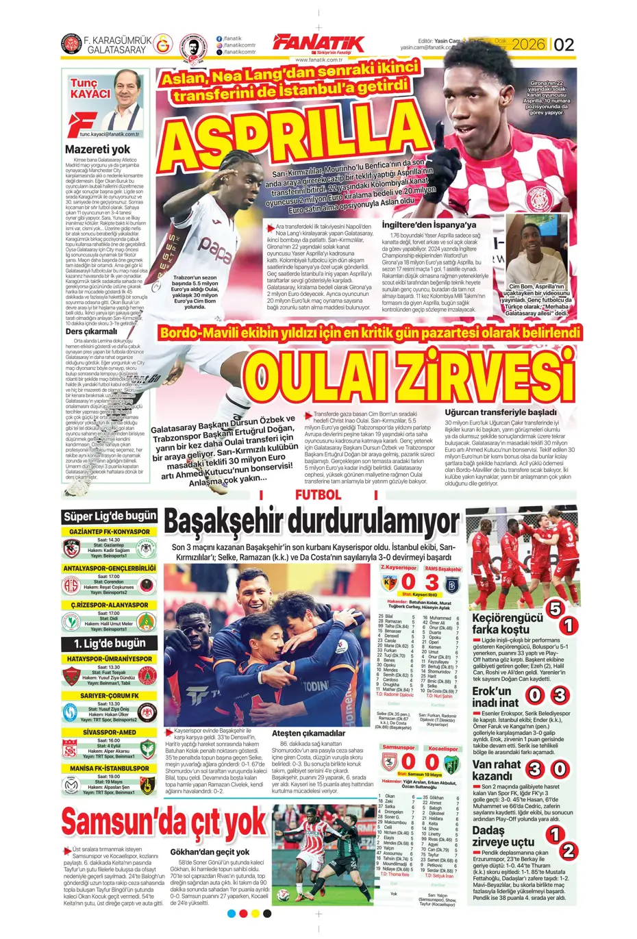 "Asprilla sonrası Galatasaray'ın 3. transferi de belli oldu" | Sporun manşetleri - 26
