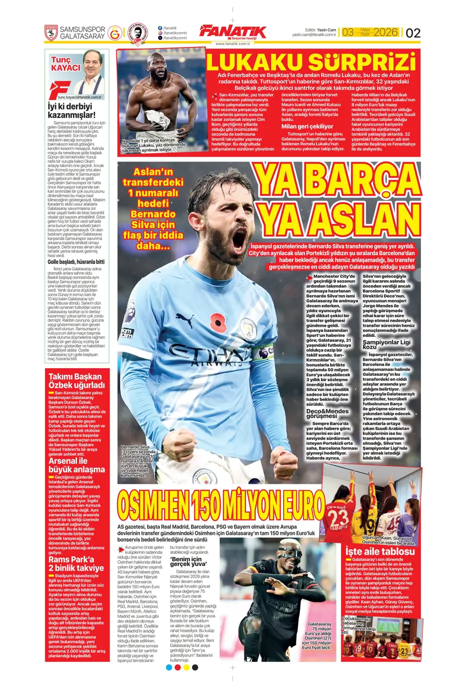 Galatasaray dördüncüyü ararken dört yedi | Sporun manşetleri - 35 Galatasaray dördüncüyü ararken dört yedi | Sporun manşetleri - 35