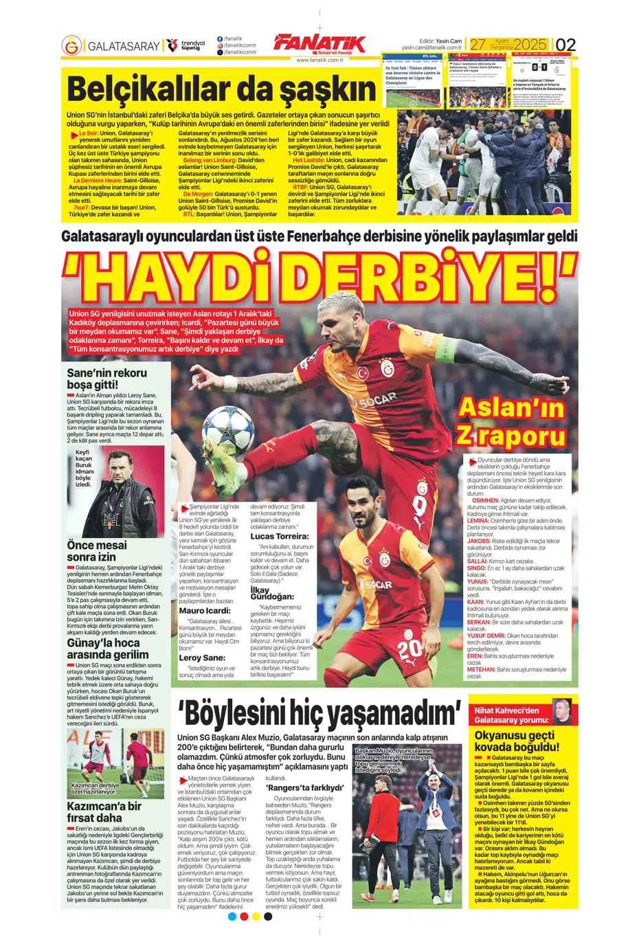 "Galatasaray'ı FIFA virüsü sardı" | Sporun manşetleri - 30