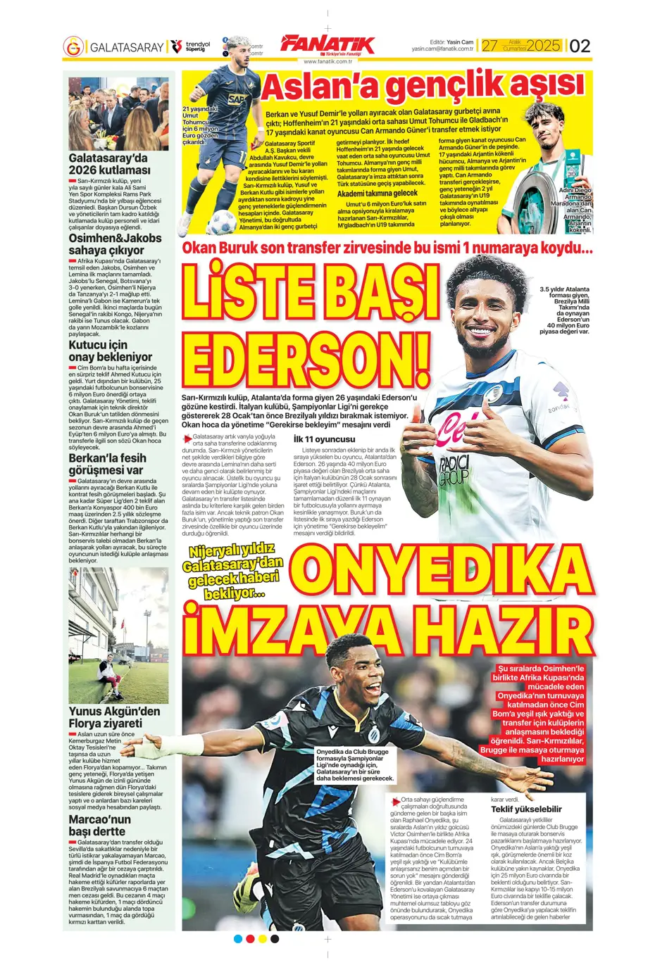 "Fenerbahçe'de 7 ayrılık birden" | Sporun manşetleri - 28 "Fenerbahçe'de 7 ayrılık birden" | Sporun manşetleri - 28