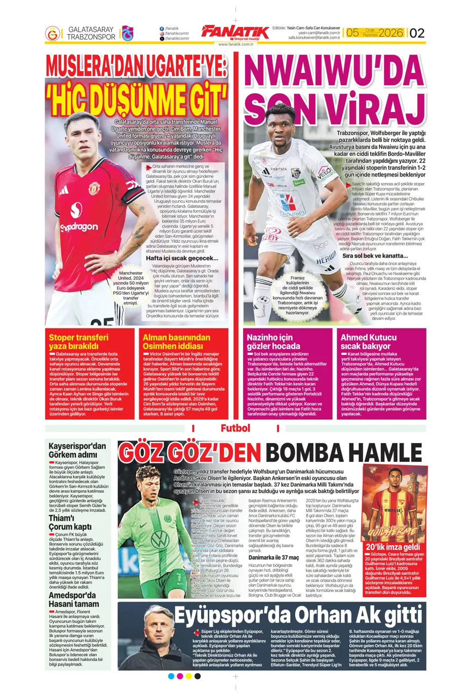 "Fenerbahçe'ye yeni yılın ilk piyangosu Sofyan Amrabat'tan" | Sporun manşetleri - 26
