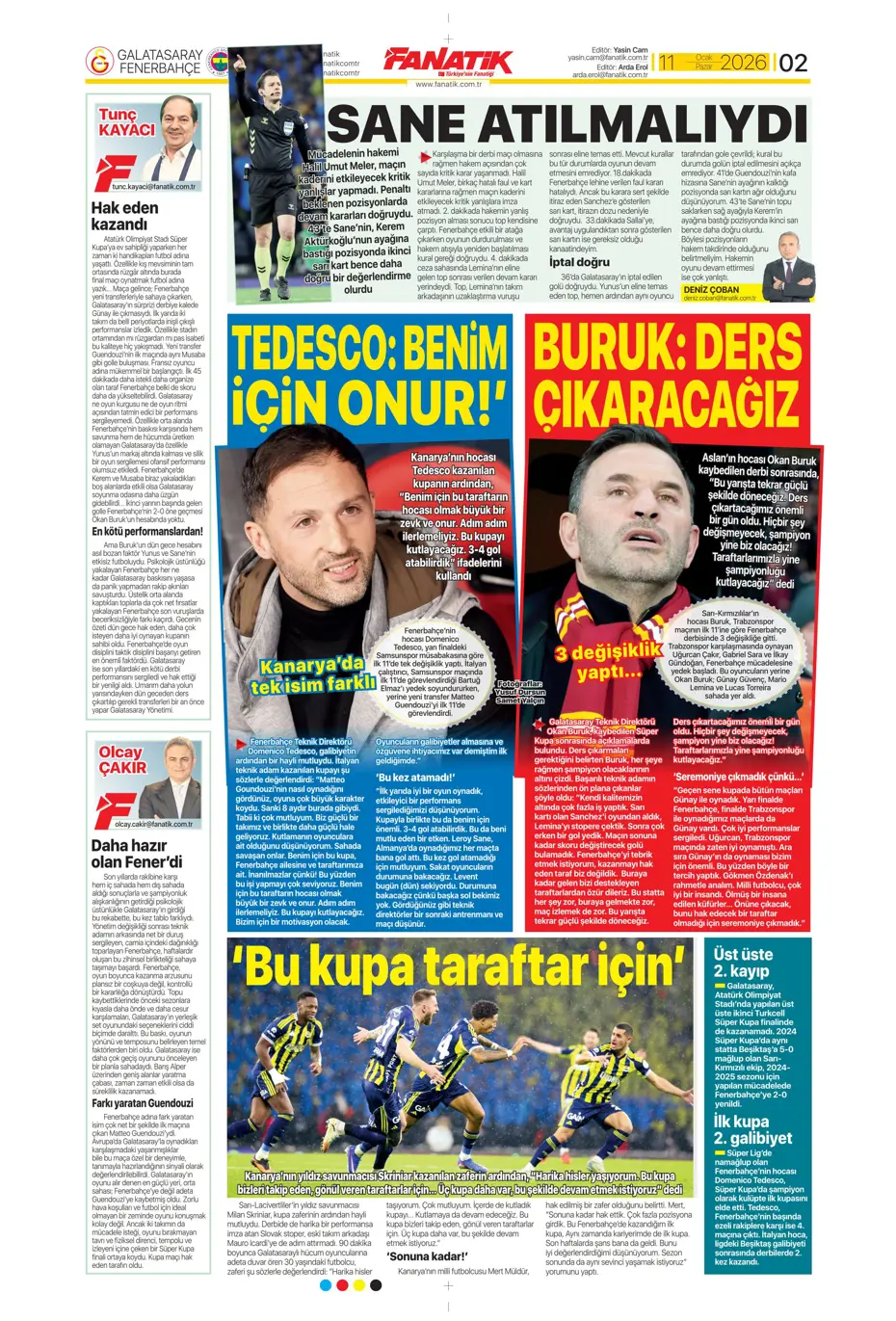 "Fenerbahçe'de volkanik patlama" | Sporun manşetleri - 27