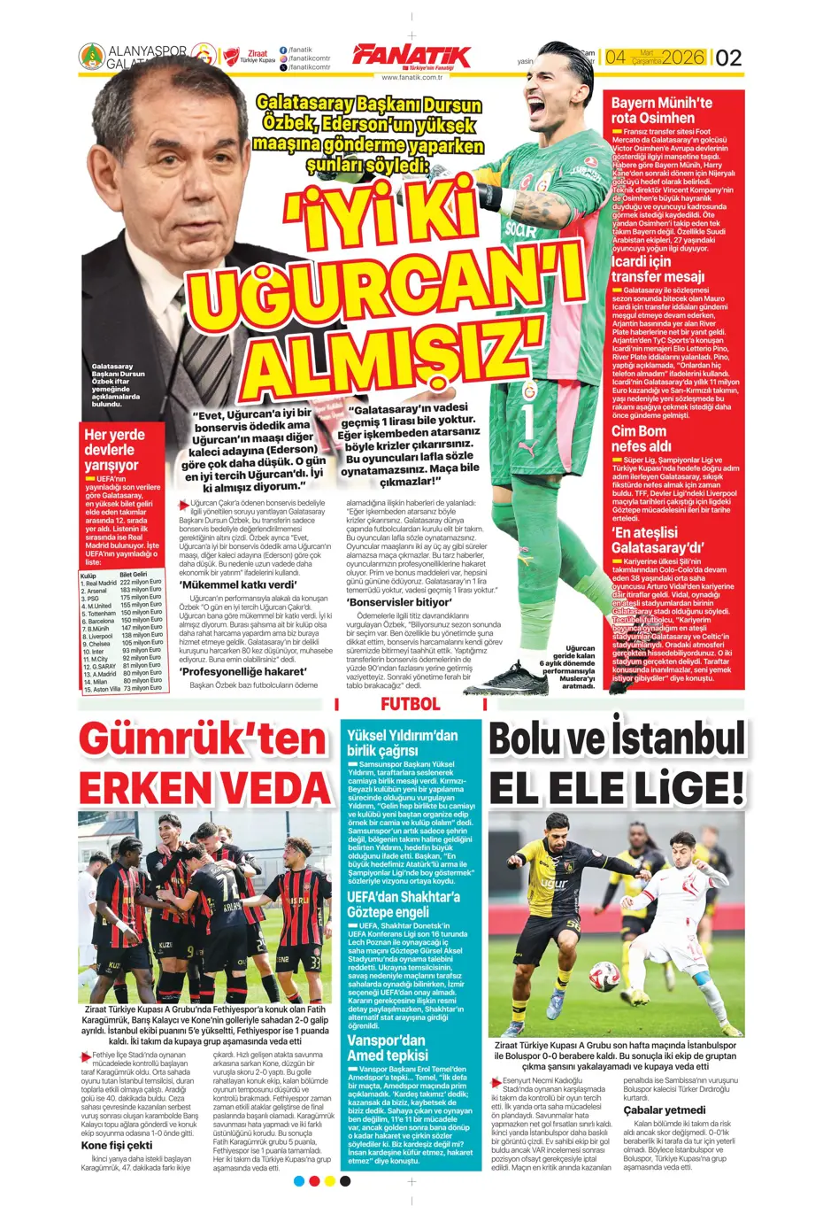 "Anlaşma tamam, sezon sonunda Fenerbahçe'den ayrılıyor" | Sporun manşetleri - 25 "Anlaşma tamam, sezon sonunda Fenerbahçe'den ayrılıyor" | Sporun manşetleri - 25