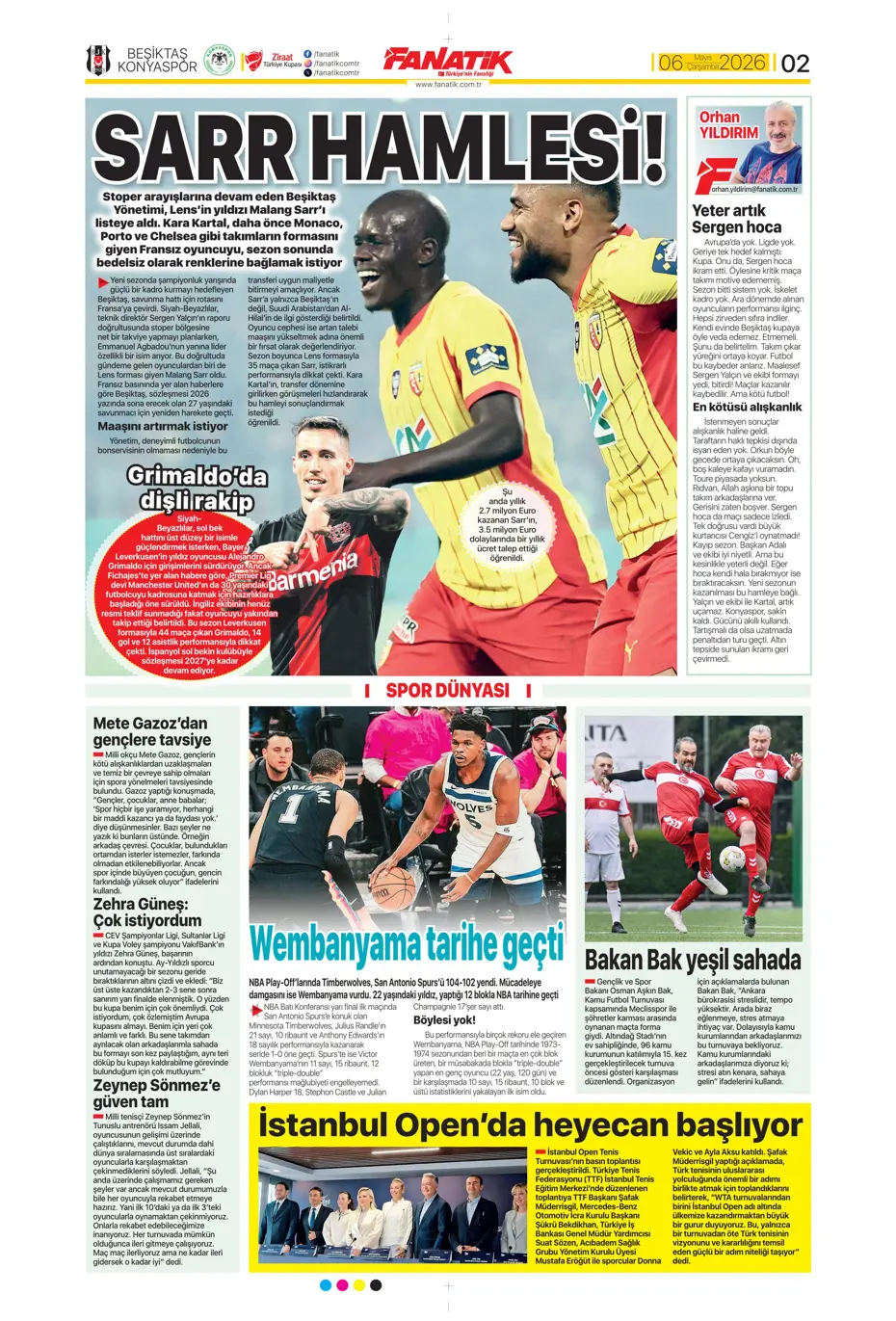 Sadettin Saran giderayak 3 yıldızı Fenerbahçe'ye kazandırıyor | Sporun manşetleri - 27 Sadettin Saran giderayak 3 yıldızı Fenerbahçe'ye kazandırıyor | Sporun manşetleri - 27