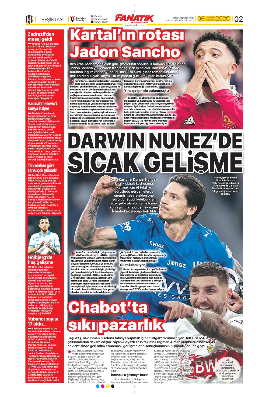 Salah sonrası Trabzonspor'un yeni bombası Süper Lig'den | Sporun manşetleri - 21