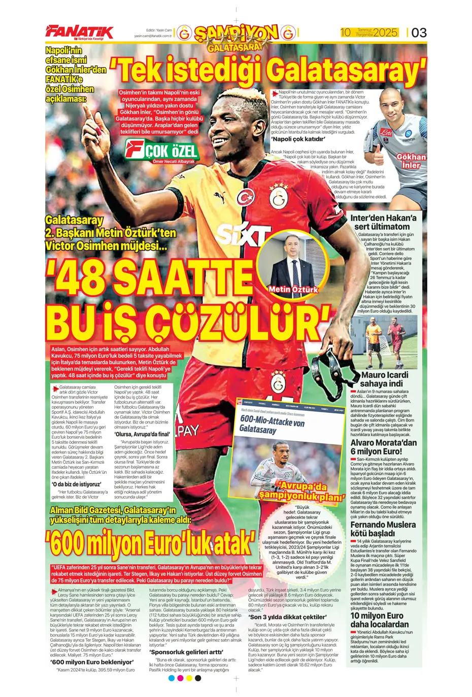 "Fenerbahçe'den Kerem Aktürkoğlu bombası" | Sporun manşetleri - 26