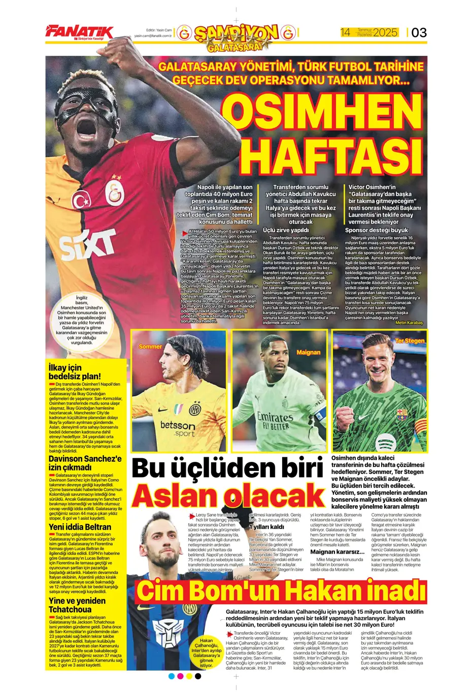 "Marco Asensio Fenerbahçe'de" | Sporun manşetleri - 28