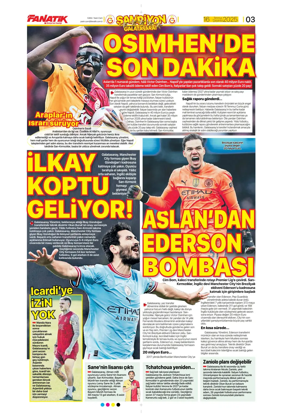 "Sofyan Amrabat'tan şok eden tavır" | Sporun manşetleri - 28