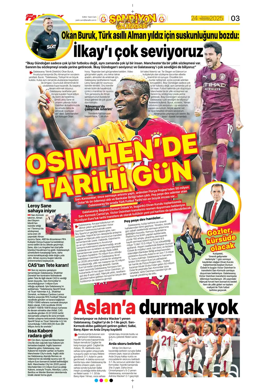 "Enzo Millot Aslan oluyor" | Sporun manşetleri - 36
