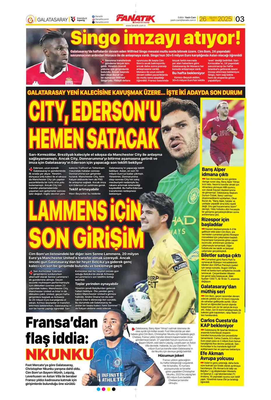 "Fenerbahçe, Zinchenko'yu bitiriyor" | Sporun manşetleri - 32