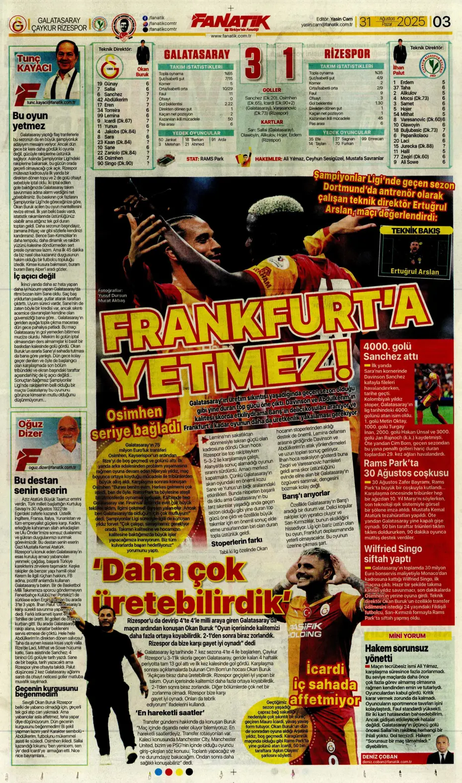 "Roger Schmidt'ten Fenerbahçe kararı" | Sporun manşetleri - 35