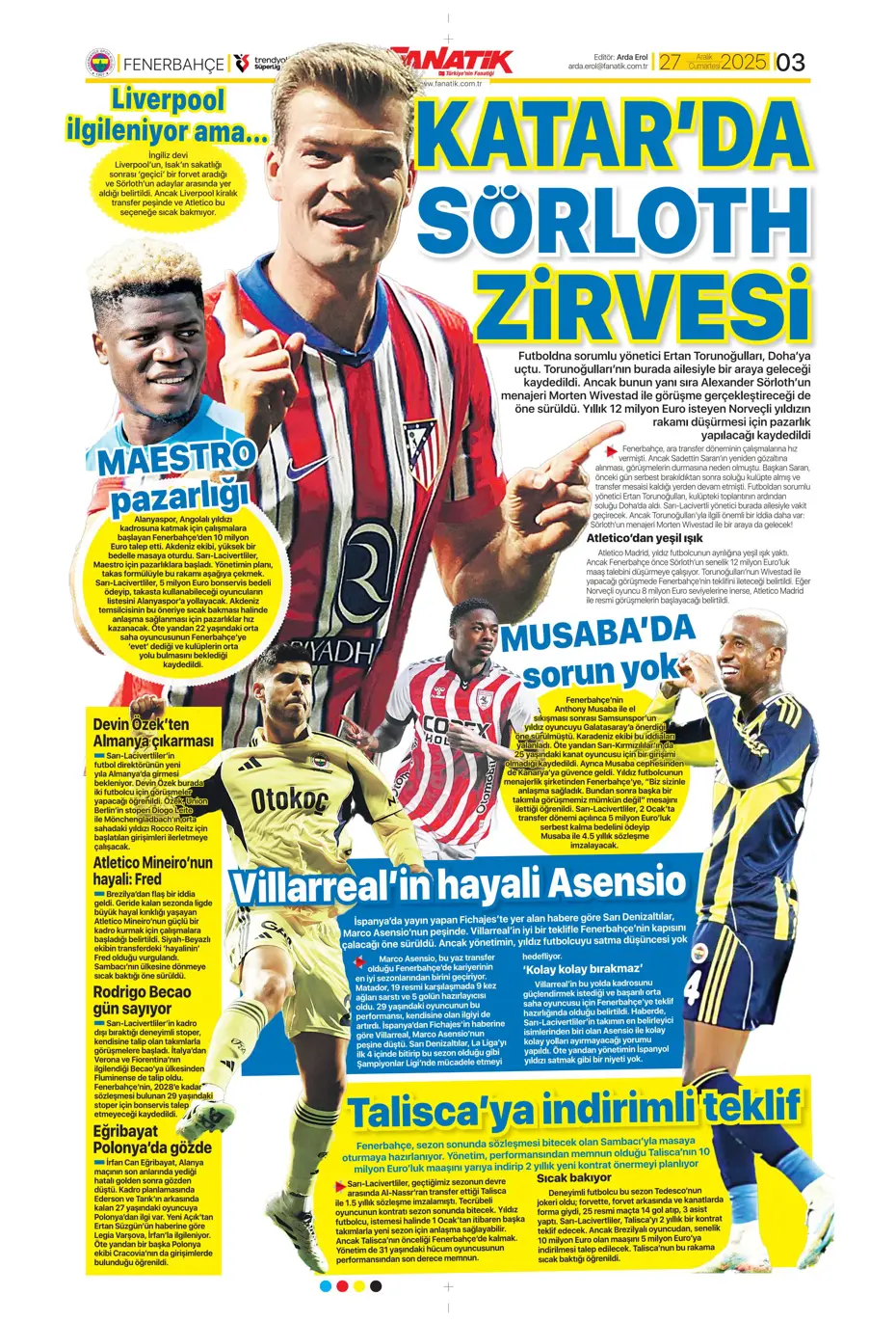 "Fenerbahçe'de 7 ayrılık birden" | Sporun manşetleri - 26 "Fenerbahçe'de 7 ayrılık birden" | Sporun manşetleri - 26