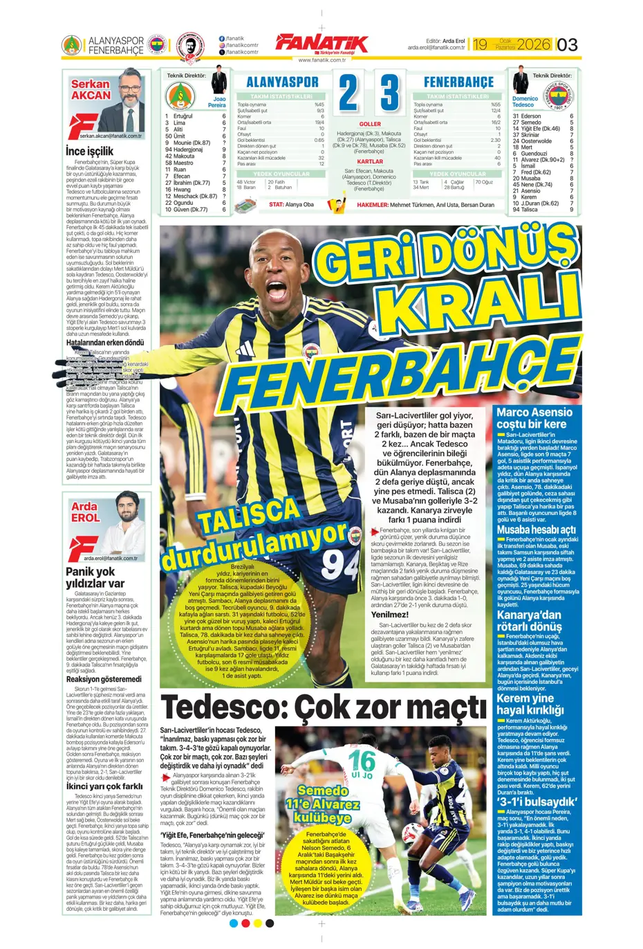 "Sonunda Maestro bombası patlıyor" | Sporun manşetleri - 26