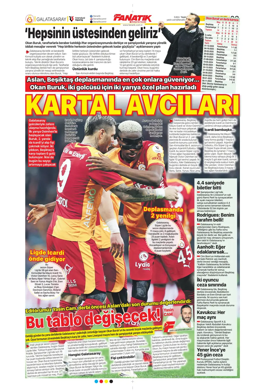 "Tedesco'ya Alman ve İtalyan markajı" | Sporun manşetleri - 34