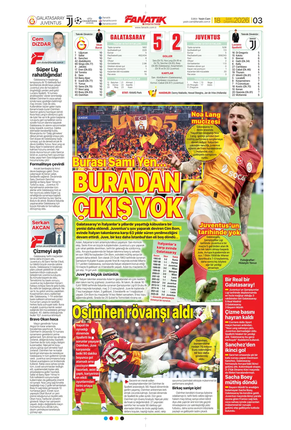 "Aslan Juve'yi perişan etti" | Sporun manşetleri - 21