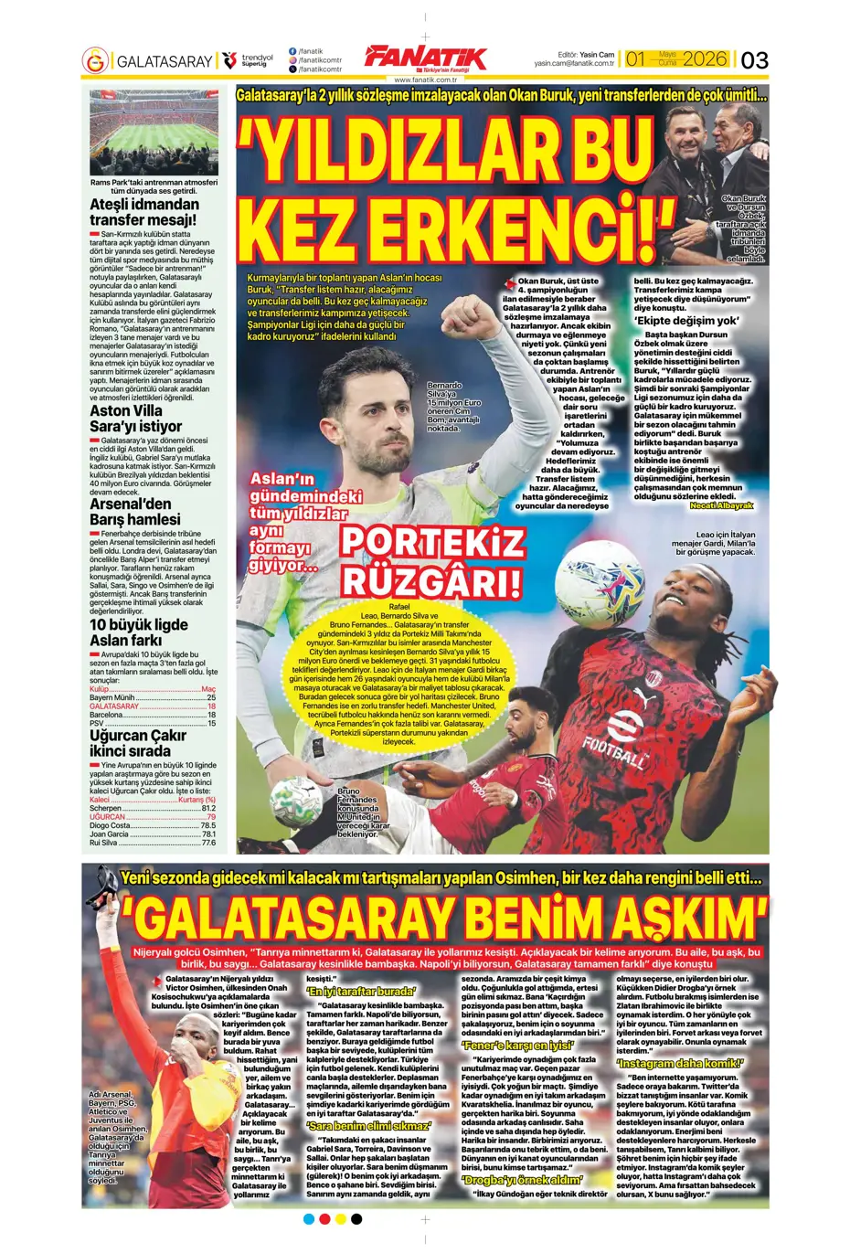Fenerbahçe'den Salah bombası: Görüşme yapıldı | Sporun manşetleri - 27 Fenerbahçe'den Salah bombası: Görüşme yapıldı | Sporun manşetleri - 27