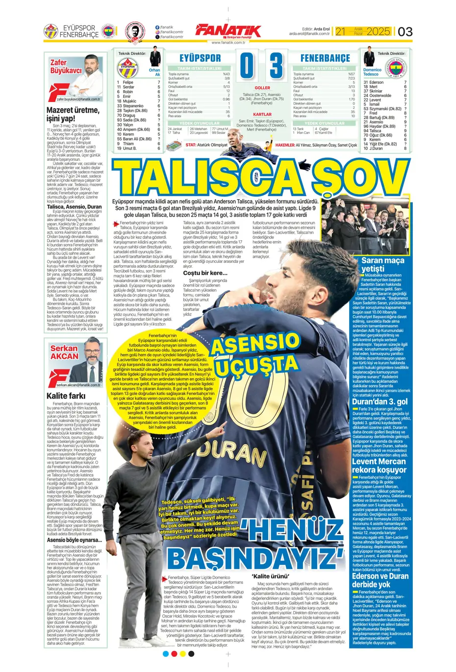 "Transferde Yusuf Sarı bombası" | Sporun manşetleri - 18