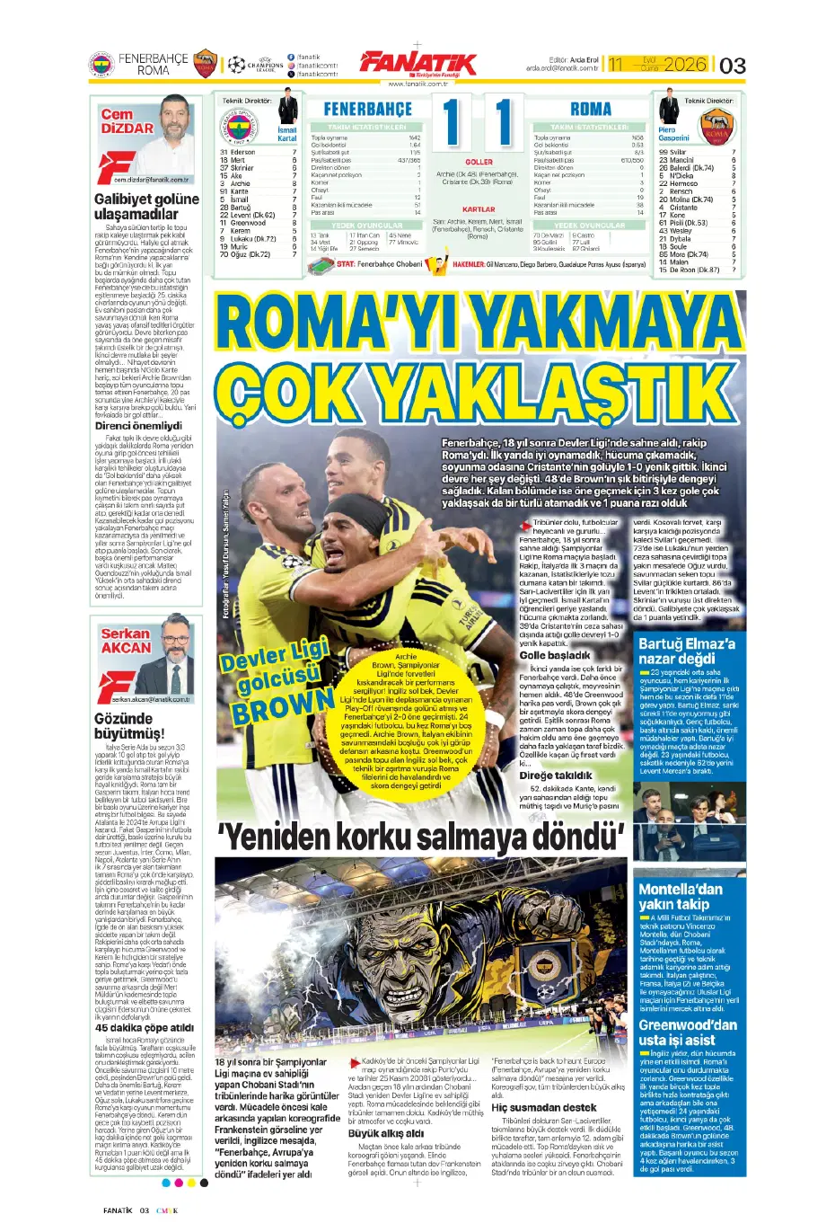 "İsmail Kartal gitti, geldi" | Sporun manşetleri - 12
