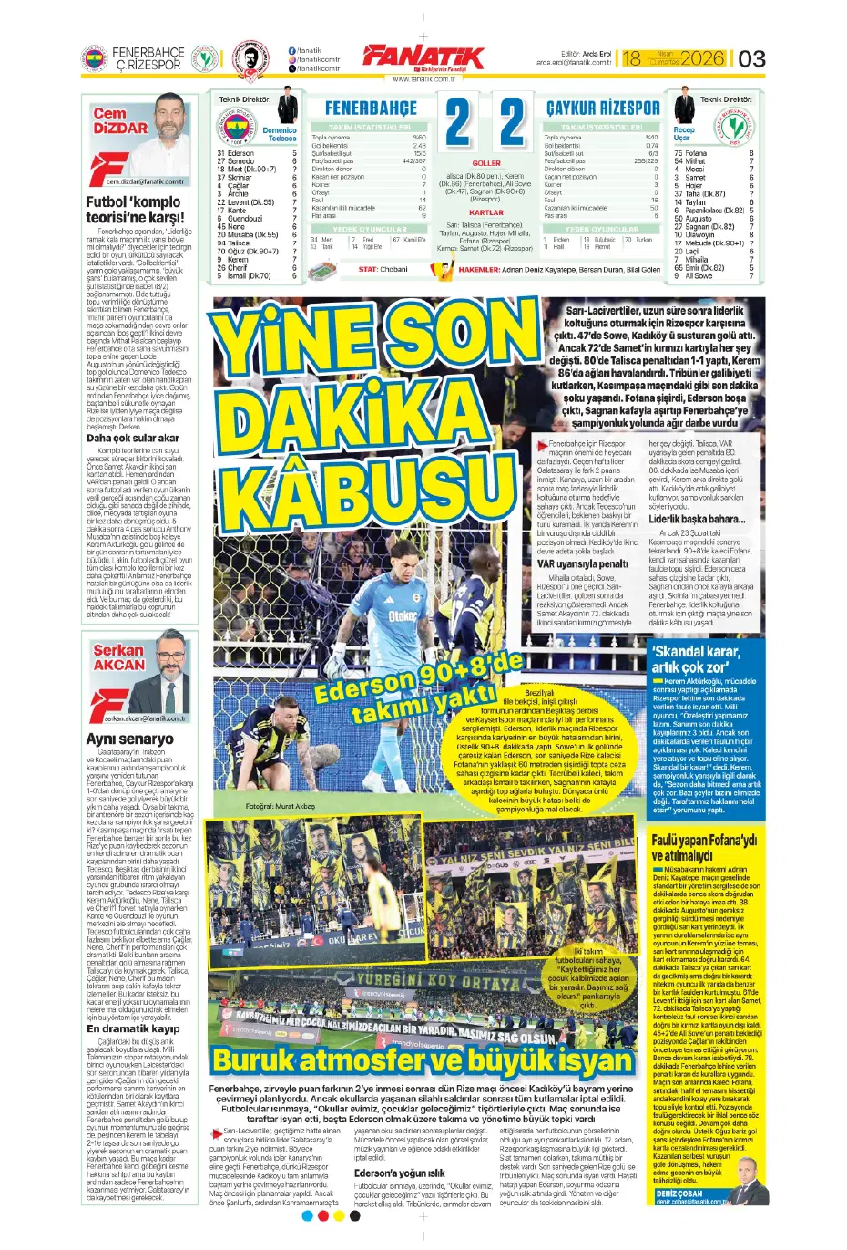 Ederson acı son | Sporun manşetleri - 8