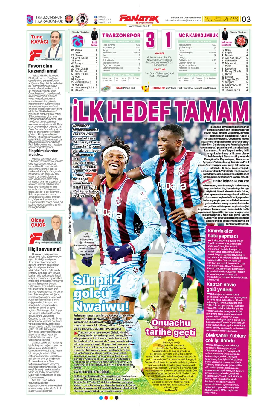 "İsmail Yüksek'e İngiliz takibi" | Sporun manşetleri - 21