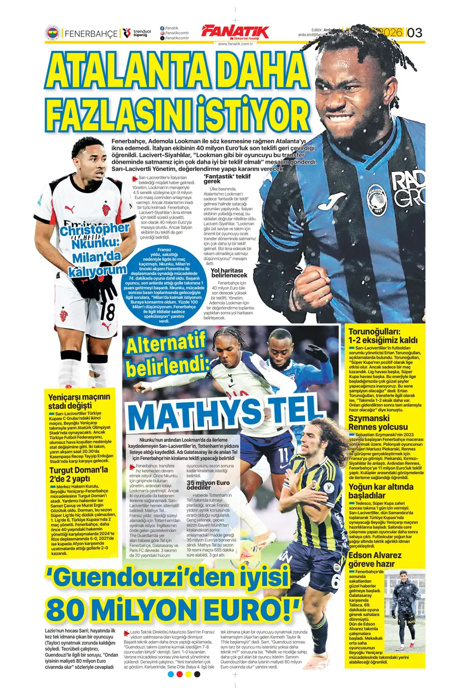 "Elveda! Fenerbahçe'de 20 milyon euroluk ayrılık" | Sporun manşetleri - 29