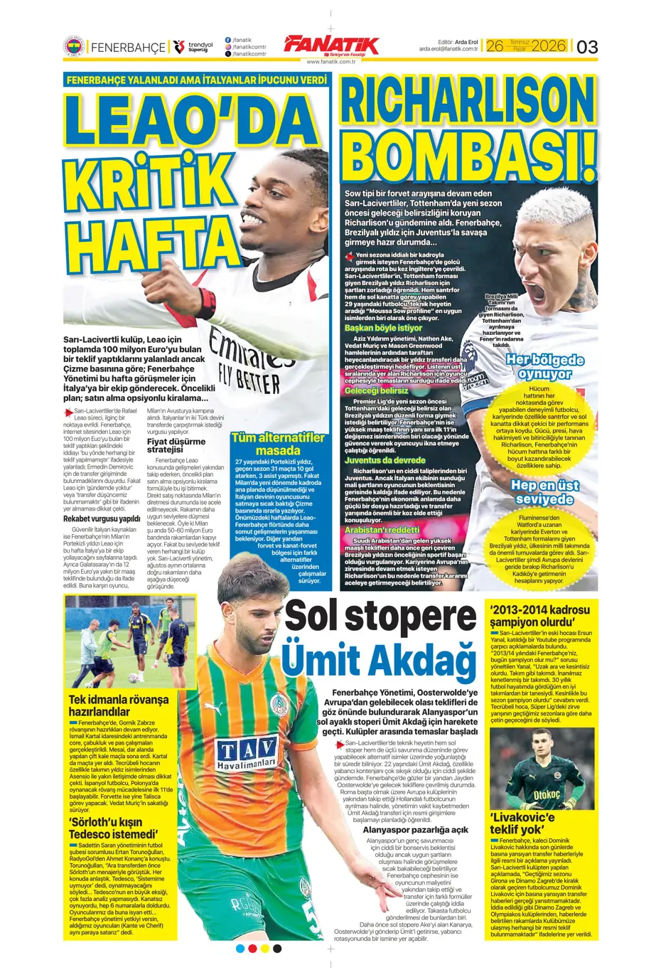 "Darwin Nunez geliyor" | Sporun manşetleri - 15