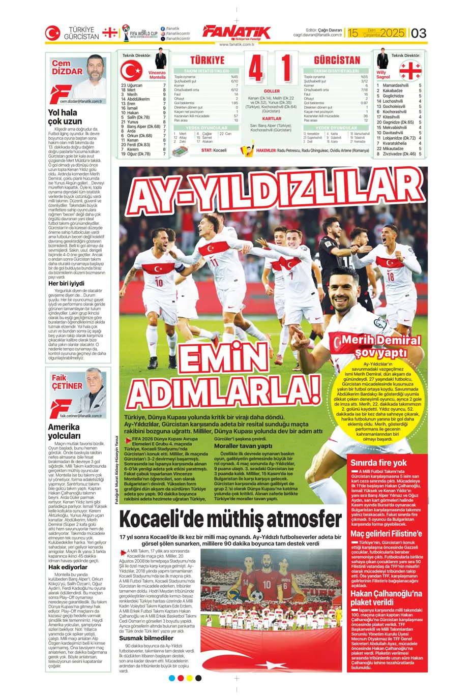 "Gürcistan'a dünyayı dar ettik" | Sporun manşetleri - 31