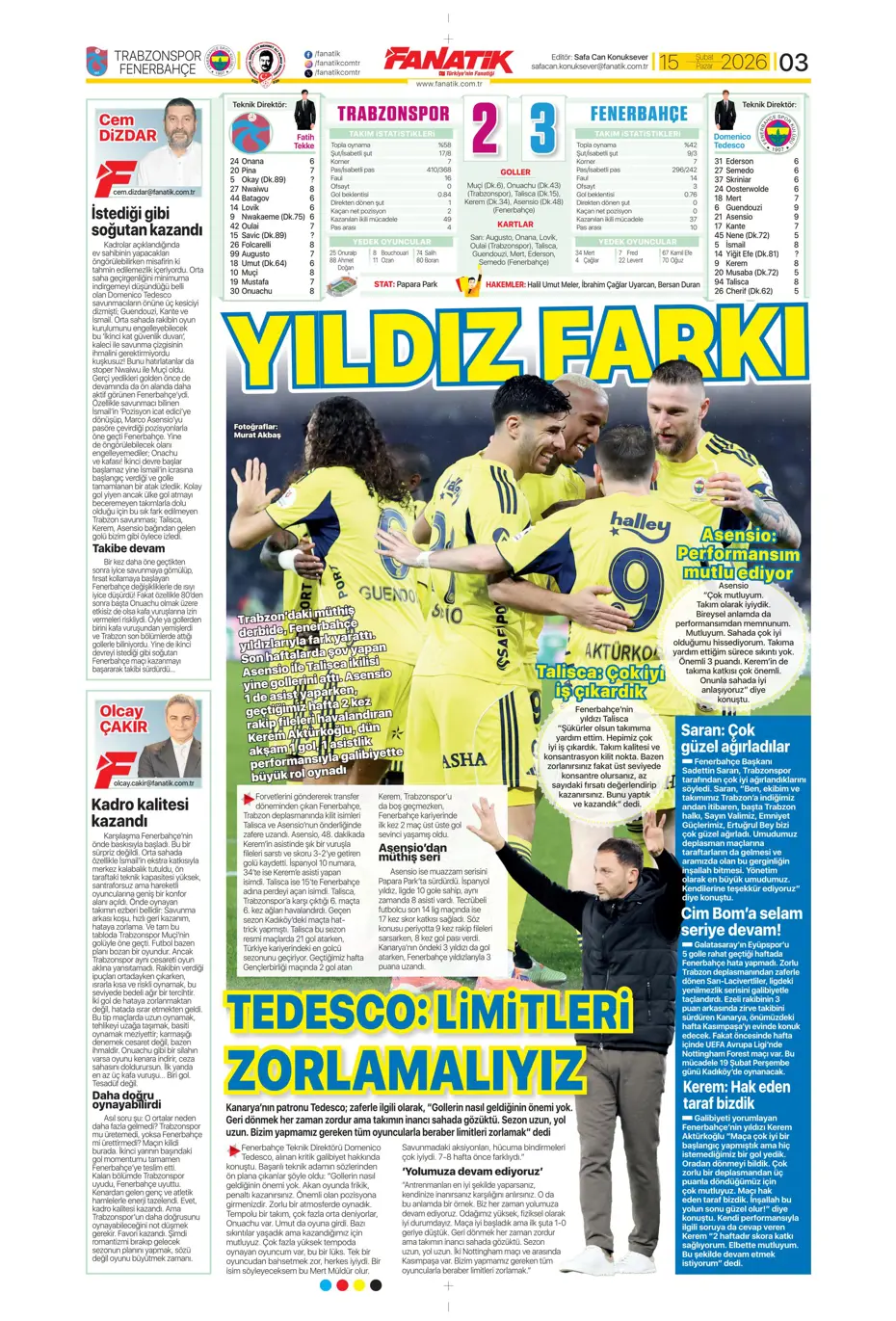 "Eyvah! Galatasaray'da Yunus Akgün endişesi" | Sporun manşetleri - 34 "Eyvah! Galatasaray'da Yunus Akgün endişesi" | Sporun manşetleri - 34