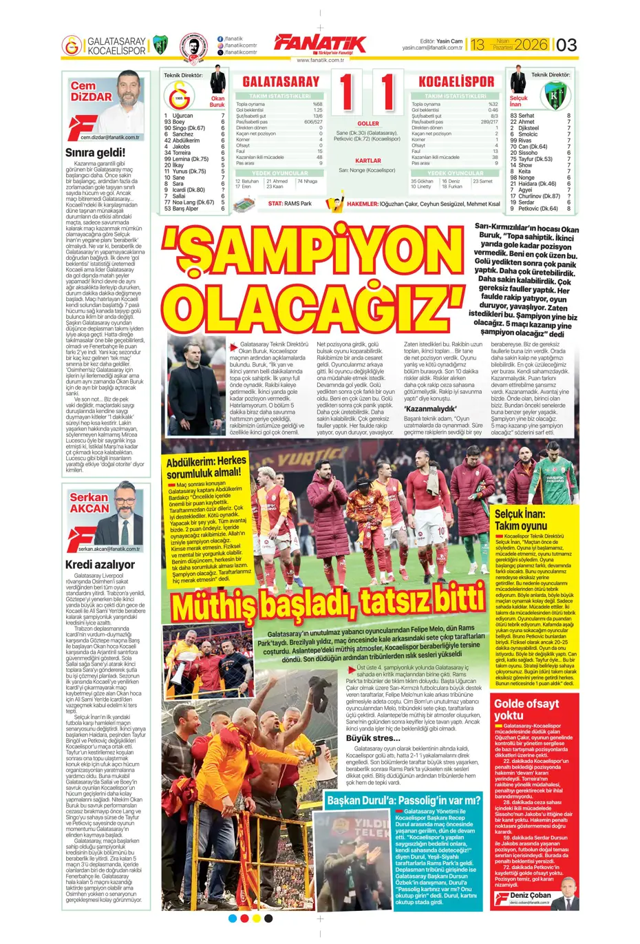 "Aslan krize girdi" | Sporun manşetleri - 23