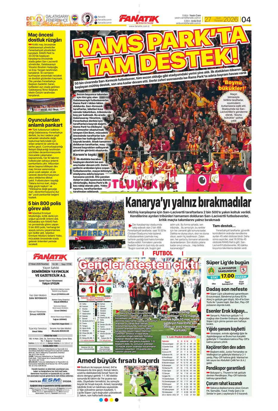 "Aslan Fener'i 7 bitirdi" | Sporun manşetleri - 15 "Aslan Fener'i 7 bitirdi" | Sporun manşetleri - 15