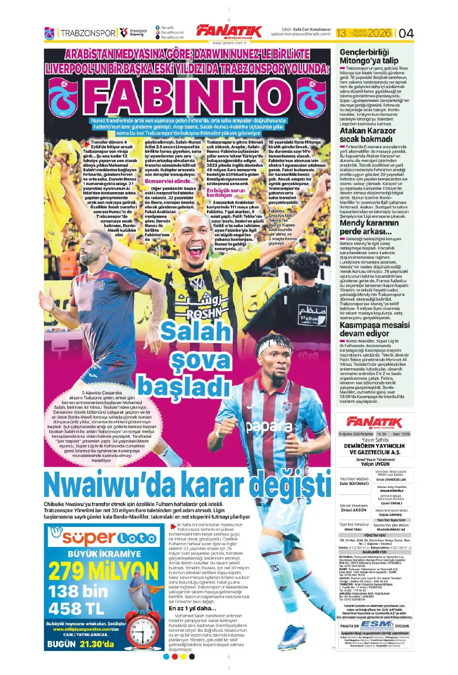 Yüksel Yıldırım, Fenerbahçe'den flaş bir transfer yapıyor | Sporun manşetleri - 18 Yüksel Yıldırım, Fenerbahçe'den flaş bir transfer yapıyor | Sporun manşetleri - 18