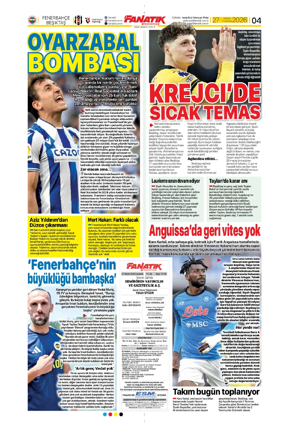 "Fenerbahçe'den bomba hamle: Oyarzabal" | Sporun manşetleri - 17