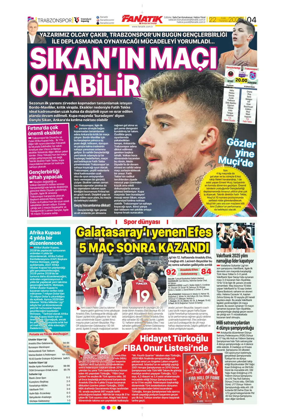 "Fenerbahçe'de 2 isim takımdan ayrılıyor: 35 milyon euro" | Sporun manşetleri - 23