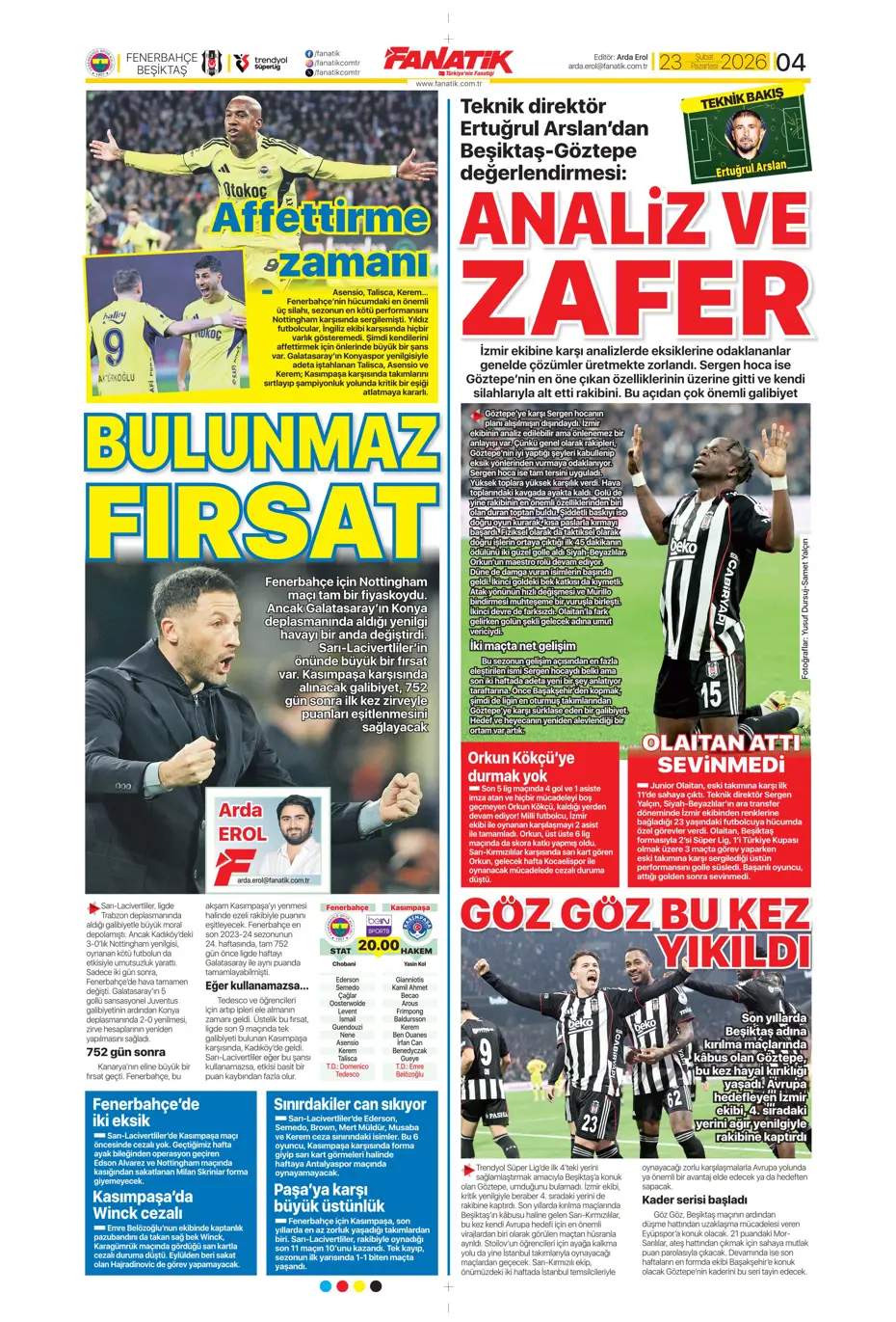 "Fenerbahçe'ye Galatasaray dopingi: Whatsapp grubunda bayram havası" | Sporun manşetleri - 31 "Fenerbahçe'ye Galatasaray dopingi: Whatsapp grubunda bayram havası" | Sporun manşetleri - 31