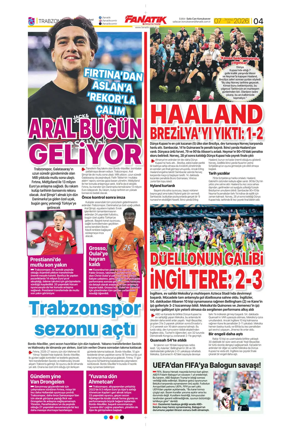 "Ve Greenwood, Fenerbahçe'de" | Sporun manşetleri - 14
