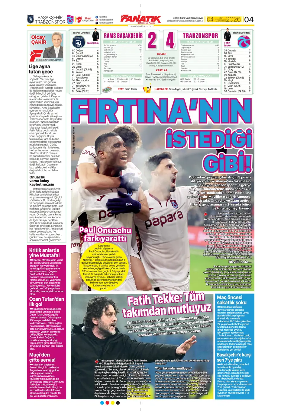 "Anlaşma tamam, sezon sonunda Fenerbahçe'den ayrılıyor" | Sporun manşetleri - 34 "Anlaşma tamam, sezon sonunda Fenerbahçe'den ayrılıyor" | Sporun manşetleri - 34